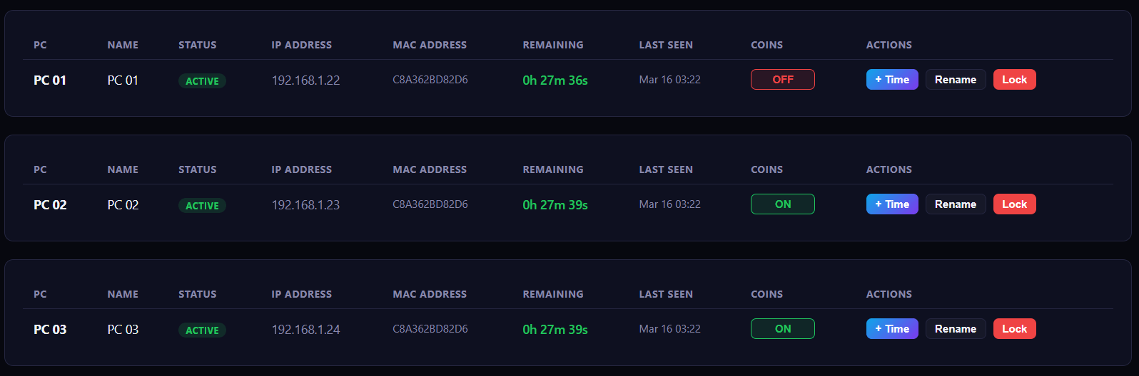 Coin Slot Control — Pisonex screenshot